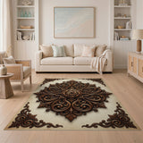 Ornate Baroque Floral Medallion Rug