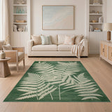 Emerald Fern Leaf Area Rug