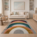 Arched Rainbow Multi-Color Area Rug