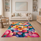 Multi-color and Patterns Vibrant Floral Multi-Color Area Rug