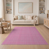 Gingham Pink Gingham Checkered Area Rug