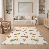 Rainbow Bone Kids Washable Area Rug