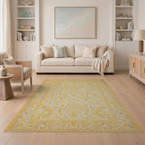 Intricate Yellow Medallion Persian Rug