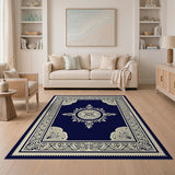 Medallion Traditional Persian Navy Blue Persian Medallion Area Rug