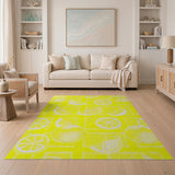 Zesty Lemon Slice Yellow Area Rug