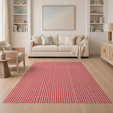 Red Classic Red Gingham Checkered Area Rug
