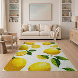 Yellow Fruit Pattern Vibrant Lemon Fruit Pattern Area Rug