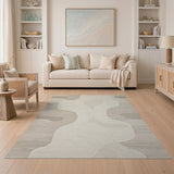 Abstract Area Fluid Beige Abstract Area Rug