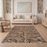 Brown Tan Zebra Stripe Area Rug