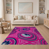 Vibrant Pink Starburst Heritage Tribal Rug