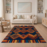 Southwestern Geometric Diamond Multi-Color Rug