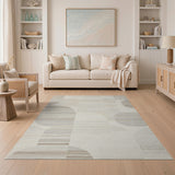 Geometric Modern Abstract Geometric Neutral Area Rug