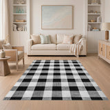 Black and White Checkered Black White Checkered Geometric Area Rug