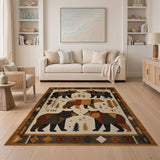 Geometric Bear Heritage Tribal Rug