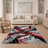 Swirling Musical Notes Abstract Rug