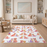 Colorful Cartoon Pets Kids Area Rug