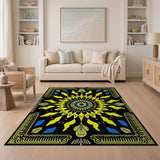 Bold Sunflower Mandala Area Rug
