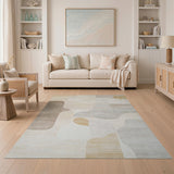 Beige Neutral Abstract Organic Shapes Rug