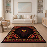 Bold Red Floral Medallion Persian Area Rug