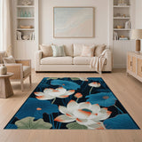 Indigo Lotus Blossom Area Rug