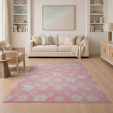 Pink Floral Vintage Pink Daisy Floral Vintage Area Rug