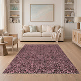 Pink Leopard Print Washable Area Rug