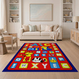 Playful ABC Alphabet Kids Cartoon Rug with Cats