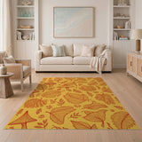 Autumn Leaves Mushroom Orange Pattern Rug