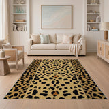 Boho Chic Leopard Print Beige Area Rug