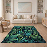Lush Green Fern Jungle Area Rug