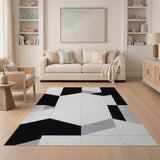 Bold Black White Geometric Geometric Modern Area Rug