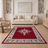 Elegant Red Persian Medallion Red Area Rug