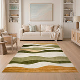 Verdant Wave Green Area Rug