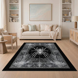 ODIKA Gothic Spider Web Washable Area Rug - Low Pile Non-Slip Home Decor