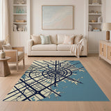 Geometric City Map Area Rug