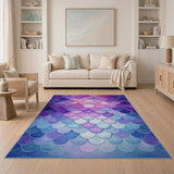 Mermaid Scale Watercolor Area Rug