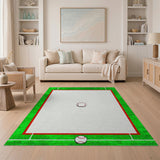 Green Green Baseball Field Area Rug