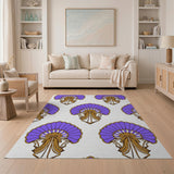 Purple Scalloped Fan Area Rug