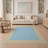 Light Blue Floral Line Art Area Rug