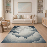 Celestial Full Moon Clouds Rug