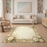 Floral Vintage Beige and Neutral Vintage Floral Beige Area Rug