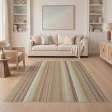 Vertical Striped Brown Tan Area Rug