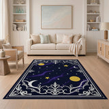 Celestial Navy Star Lightning Area Rug
