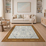 Ornate Grey Floral Vintage Area Rug