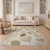 Abstract Area Beige Abstract Leaf Area Rug
