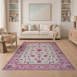 Elegant Pink Floral Persian Pink Area Rug