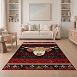 Highland Cow Geometric Southwestern Rug