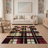 Multi-color and Patterns Bold Red Plaid Checkered Area Rug