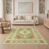 Green Southwestern Area Rug