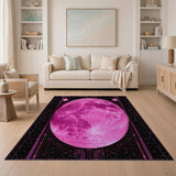 Cosmic Pink Moon Geometric Area Rug